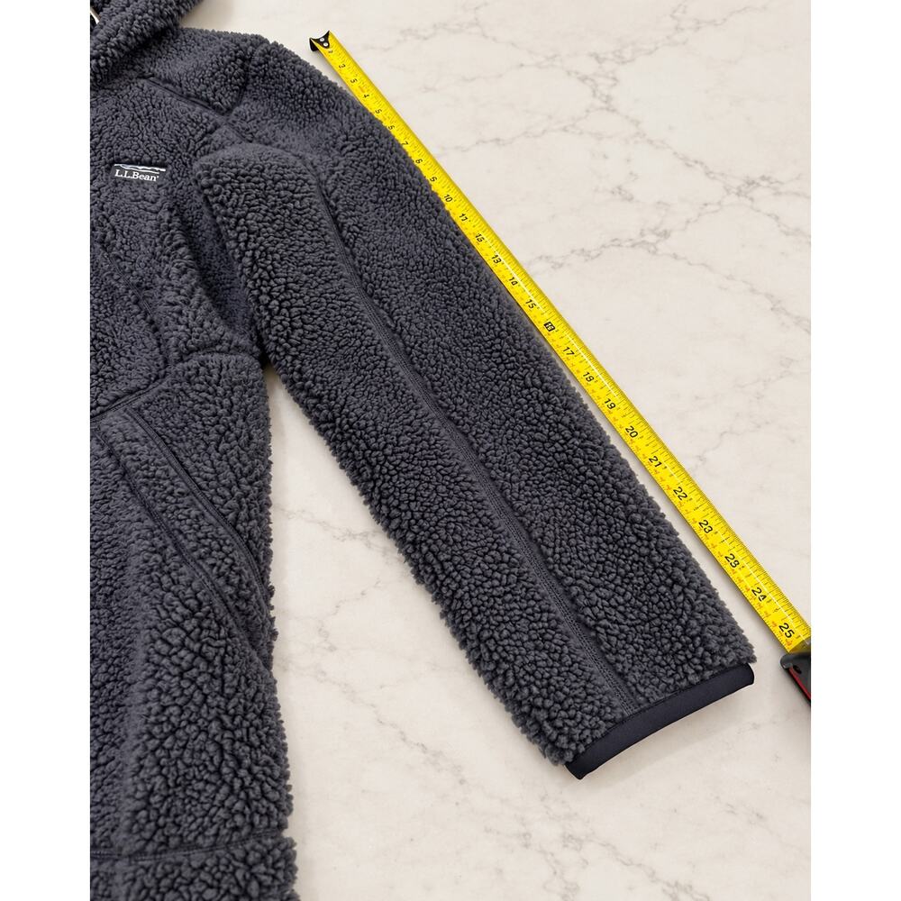 L.L.Bean Mountain Pile Fleece Coat M Gray Sherpa Hooded Gorpcore Outdoor Casual - Picture 14 of 16